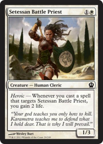 MTG Setessan Battle Priest near mint condition card Theros Common Magic the Gathering