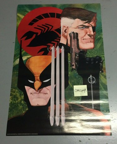 1989 Nick Fury & Wolverine Poster 22" x 34" art by HOWARD CHAYKIN Unused