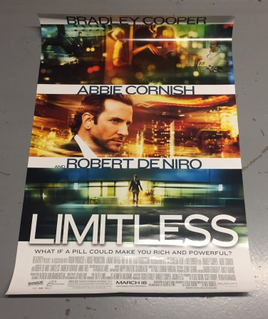 Limitless Movie Poster 27x40 (P3) BRADLEY COOPER ABBIE CORNISH ROBERT DE NIRO FREE SHIPPING