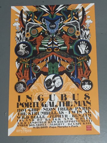 Incubus concert poster - 2019 - Sacramento CA 11x17 Unused CITY OF TREES FREE SHIPPING