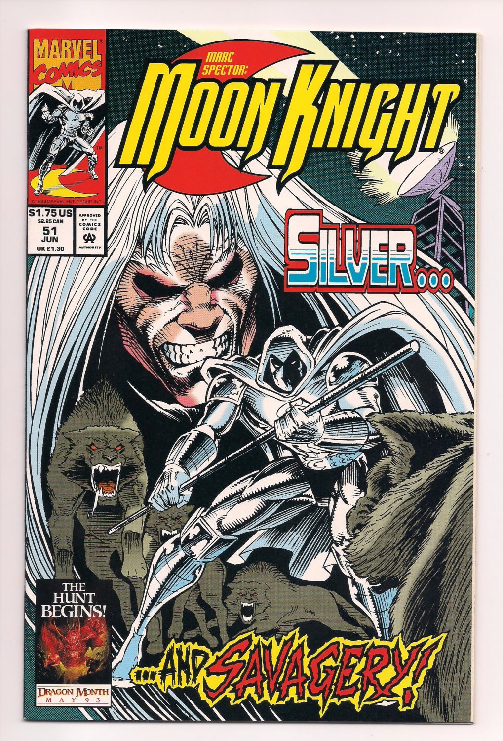 Marc Spector: Moon Knight #51 (1989) near mint condition comic (sh1)
