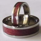 Purpleheart & Titanium core His & Hers Wedding Rings