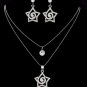CERTIFIED 18K White Gold Double Layered Jewellery Set with Swarovski Crystals