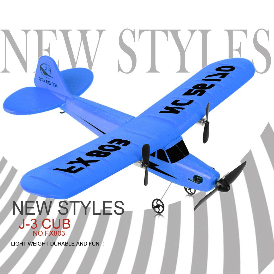 New FX803 2CH Remote Control Plane RC R/C Airplane with Gyro Blue 66