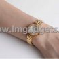 Gold-plated Stainless Steel RC Jewelry Watch w/ Cubic Zirconia (Model-3602)