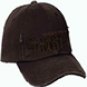 Brown distressed, frayed edge cap