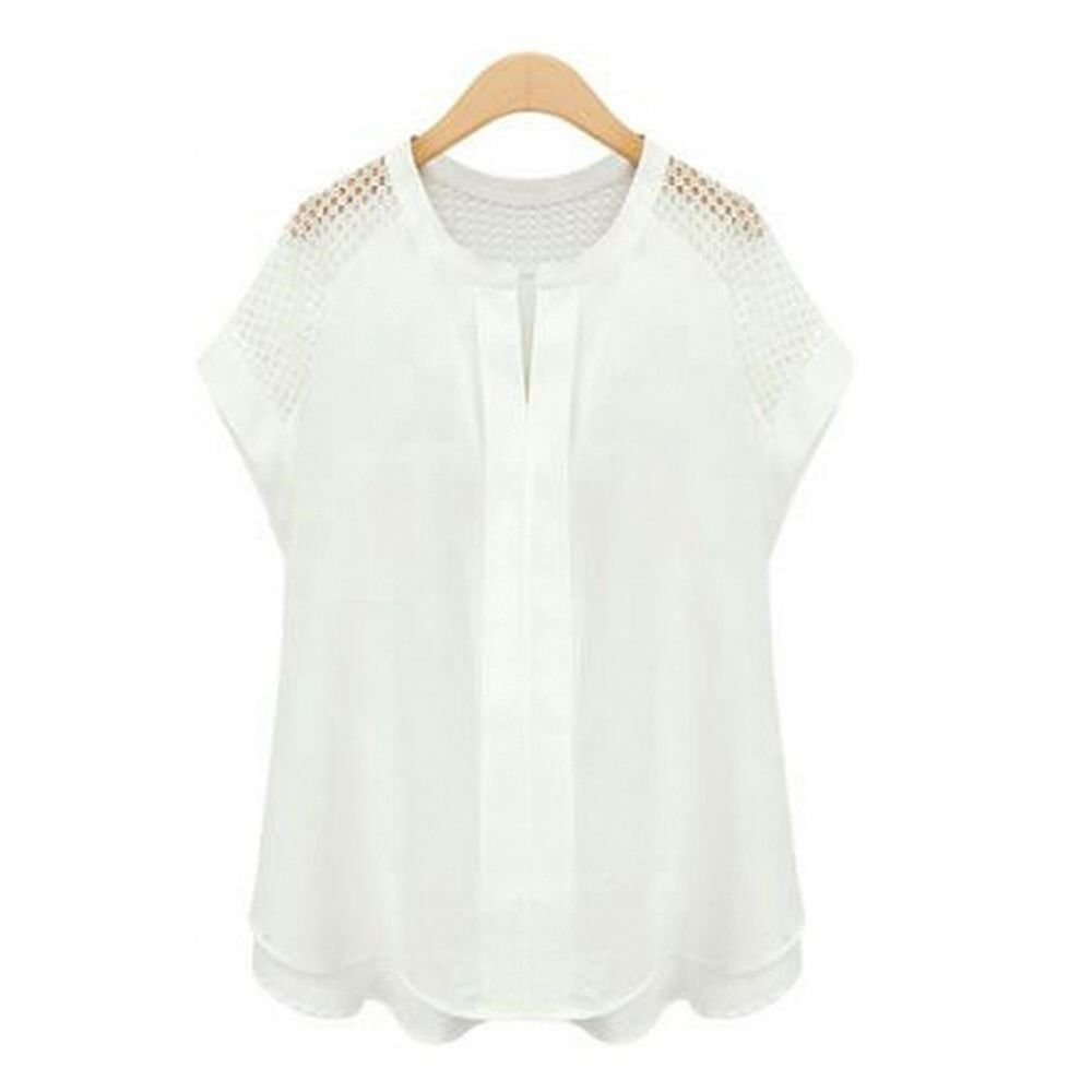 Summer Gauze Short Sleeve Loose T-shirt white