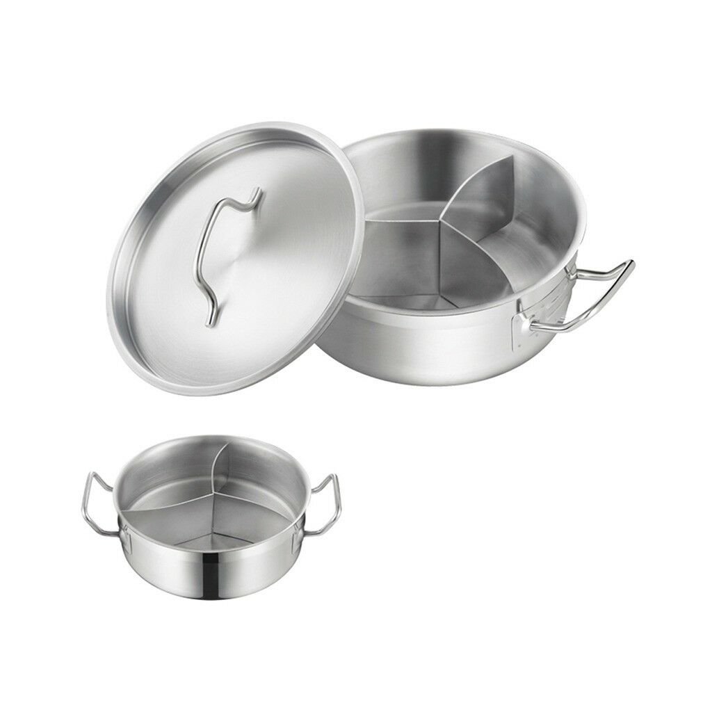 Stainless steel Three-flavor Hot Pot with Sandwich Bottom (03 style) 180*85
