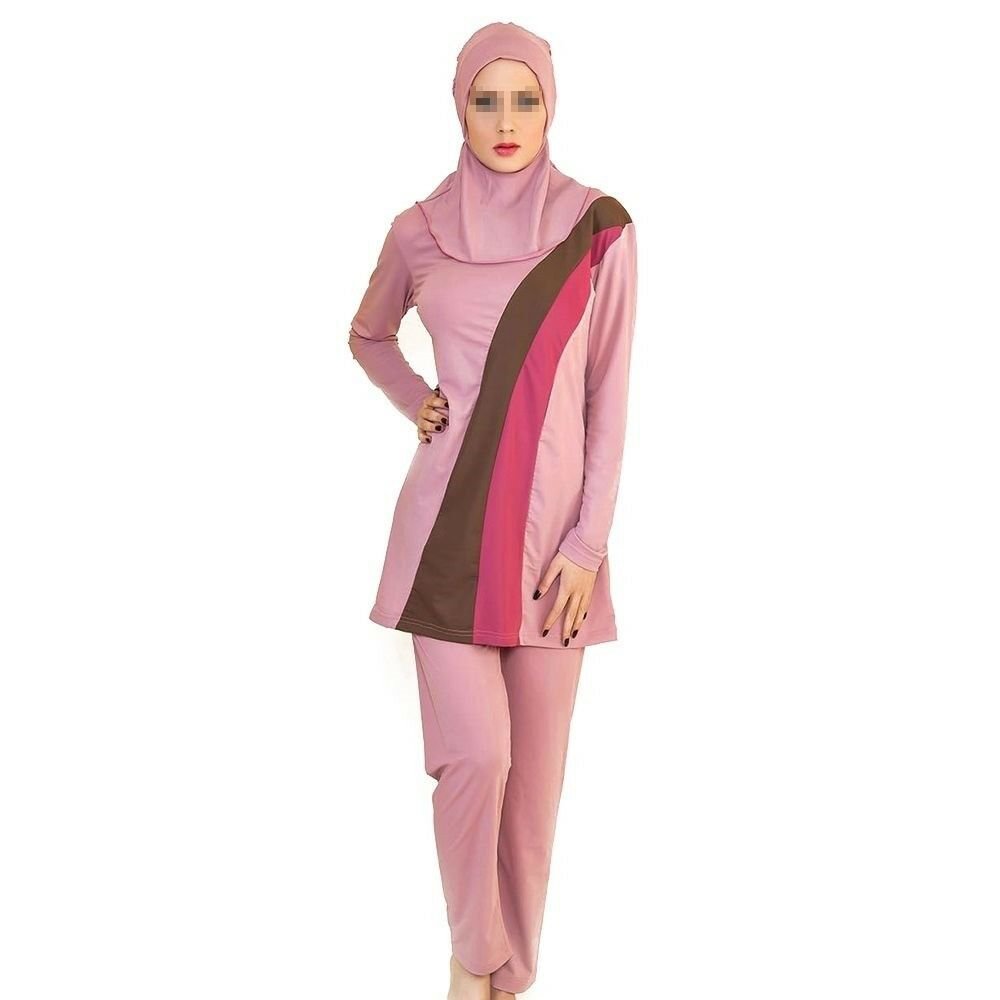 Muslim Swimwear Burqini Woman Bathing Suit pink Burqini