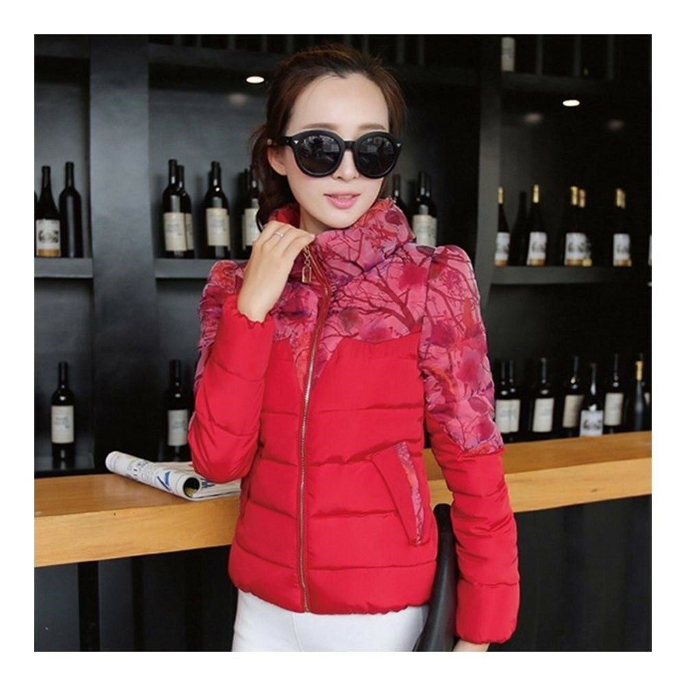 Winter Fashionable Short Thin Light Down Coat Woman red