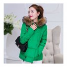 Winter Cotton Coat Slim Plus Size Thick Down Coat   emerald green