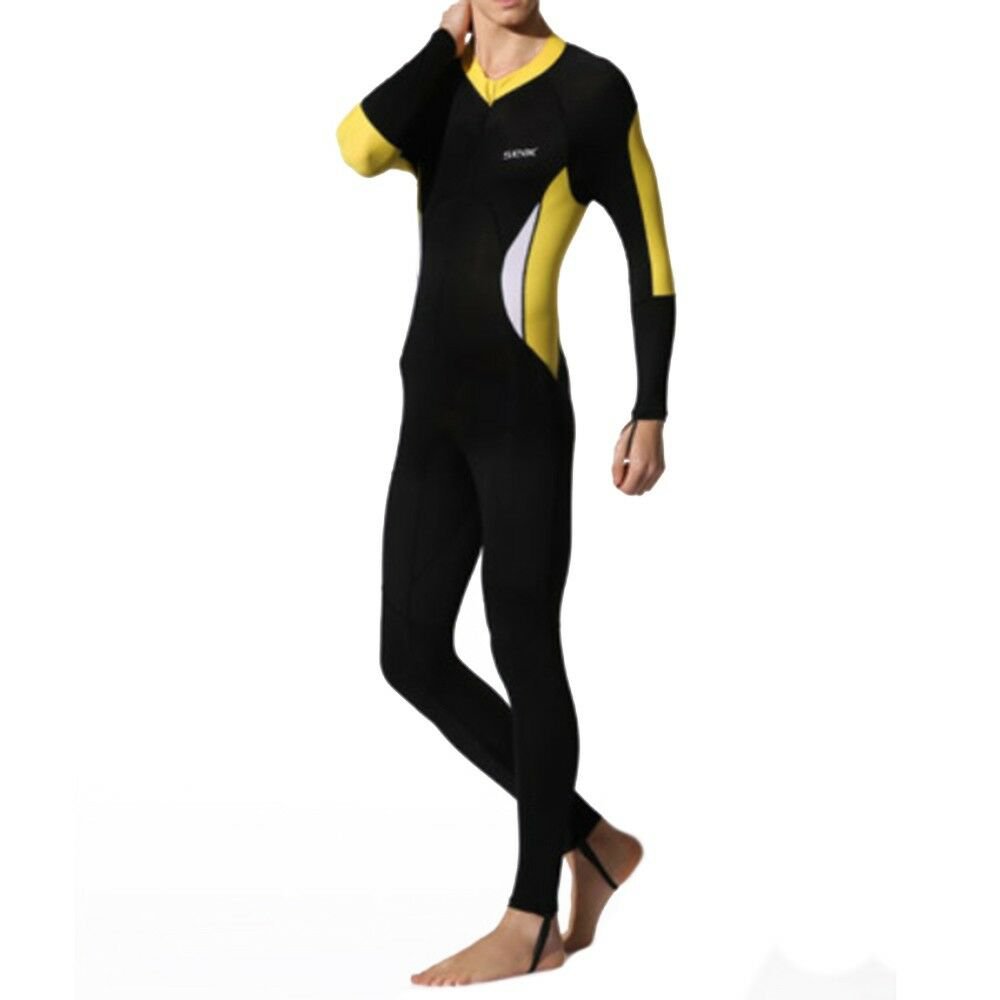 S016S017S018 One-piece Diving Suit Wetsuit Surfing yellow unhooded XS