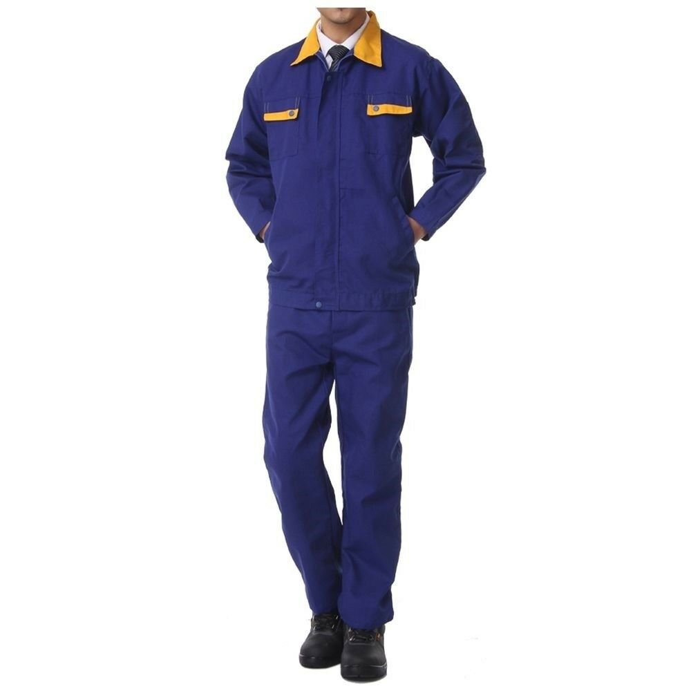 Working Protective Gear Uniform Suit Canvas Garage blue with yellow 170