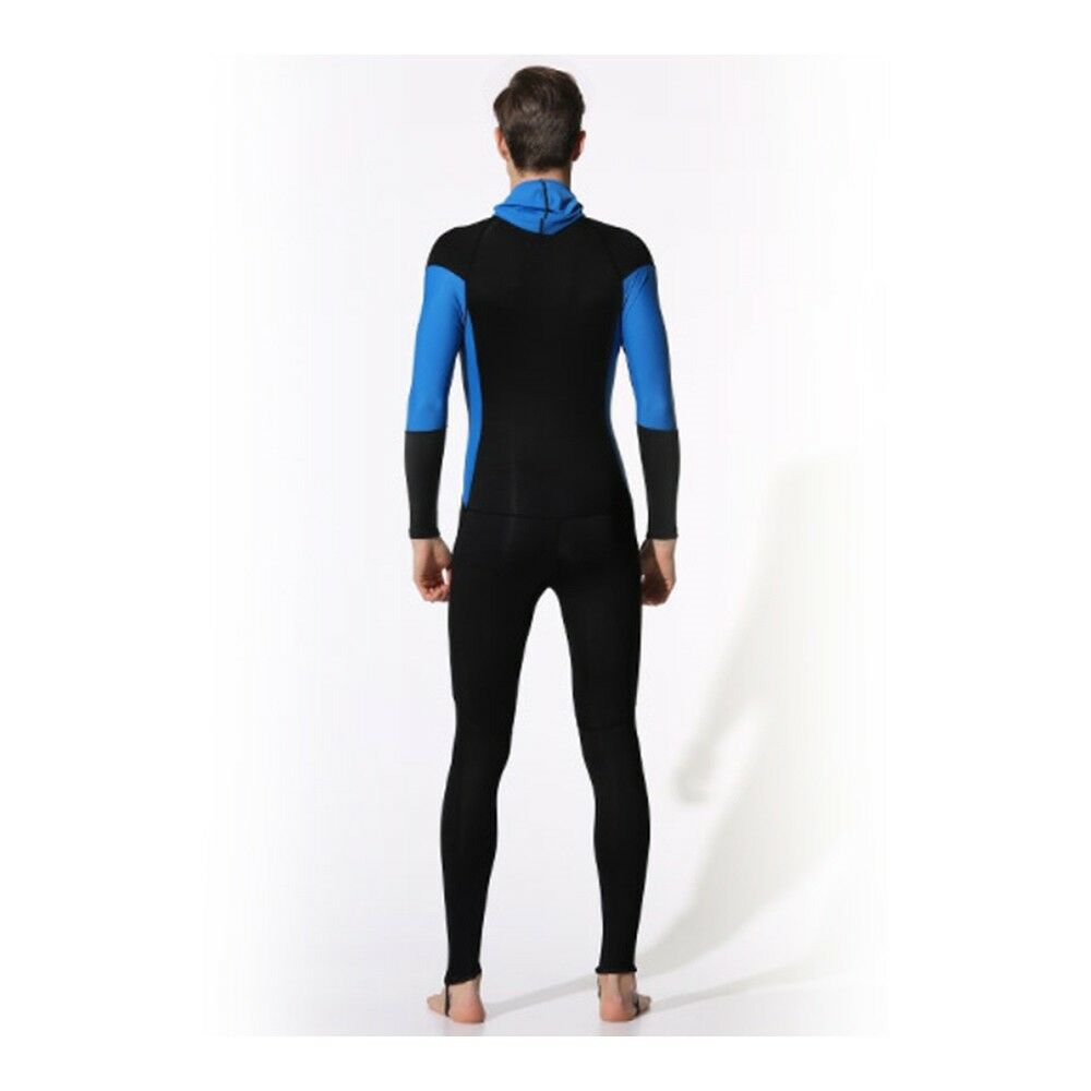 S016S017S018 Onepiece Diving Suit Wetsuit Surfing dark blue hooded XS