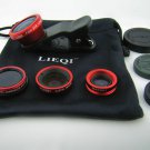 LIEQI LQ008 super wide-angle fisheye macro CPL filter Four phone camera Red