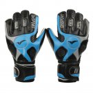 Latex Goalkeeper Gloves Roll Finger Non-slip Breathable   black blue