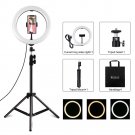 10 inch USB video ring light with 110cm lamp holder and double phone clip for live broadcast