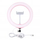10-inch 3200K-6500K dimmable LED video ring light with phone clip for live selfie