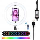 7.6 inch Bluetooth dimmable RGB ring light with remote control for live selfie