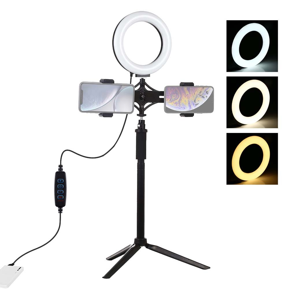 6.2 inch USB video ring light with tripod stand for live broadcast