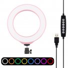 6.2 inch 16 cm RGB dimmable ring light with 10 modes and 8 colors USB for live broadcast