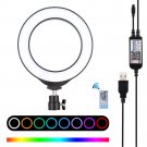 6.2 inch 16 cm USB RGB dimmable ring light for live broadcast