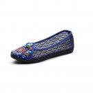 Women's Chinese Ethnic Embroidery Flat Ballet  Marry Janes Cheongsam Dancing Shoes Flat Net Shoes