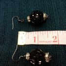 005 Earrings Black Beaded Ball