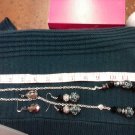 010 Jewelry Set: Unique Teardrop Earrings, Teal Bead Earrings, and Necklace