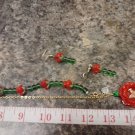 038 Unique Red Rose Pendant & Matching Earrings