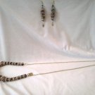 016 Handmade Jewelry Set: Rainbow beads & Rhinestone Necklace & Earrings