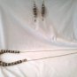 016 Handmade Jewelry Set: Rainbow beads & Rhinestone Necklace & Earrings