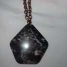 Dragon blood stone hexagon pendant necklace