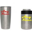 Your Name Text Custom Decal for YETI Rambler Tumbler 20 oz 30 Sticker font 3"