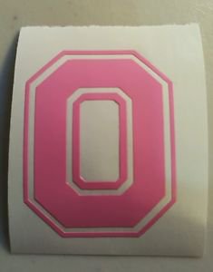 Ohio State Buckeyes Block O 2 inch pink helmet decal sticker osu yeti