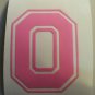 Ohio State Buckeyes Block O 2 inch pink helmet decal sticker osu yeti