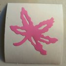 Ohio State Buckeyes Buckeye Leaf 1.5 inch pink helmet decal sticker osu yeti