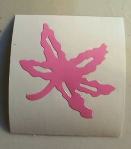Ohio State Buckeyes Buckeye Leaf 1.5 inch pink helmet decal sticker osu yeti