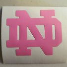 Notre Dame Fighting Irish ND 1.5 inch pink fire helmet decal sticker yeti