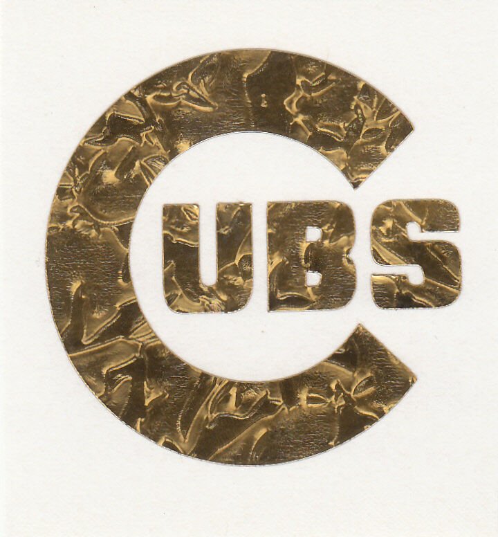 GOLD LEAF Chicago Cubs 2 inch fire helmet decal sticker RTIC window