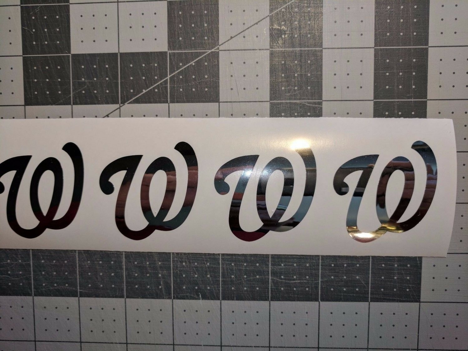 CHROME Vinyl Washington Nationals fire helmet decal sticker RTIC up to 12 inches