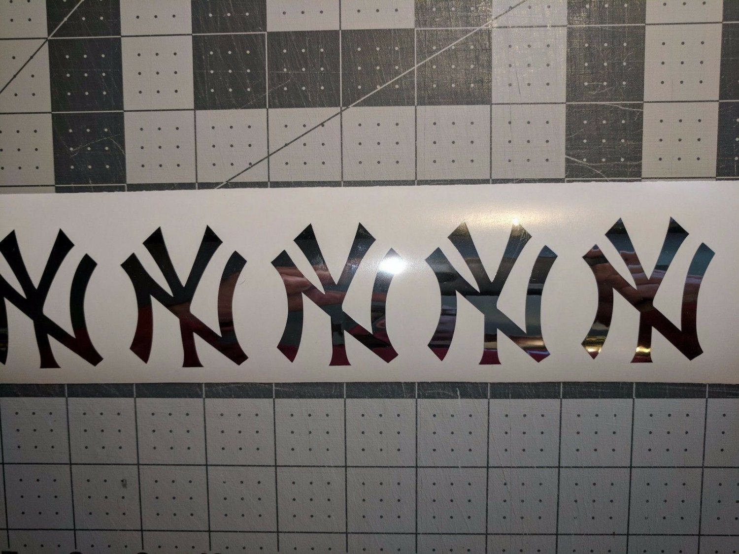 CHROME Vinyl New York Yankees fire helmet decal sticker RTIC up to 12 inches