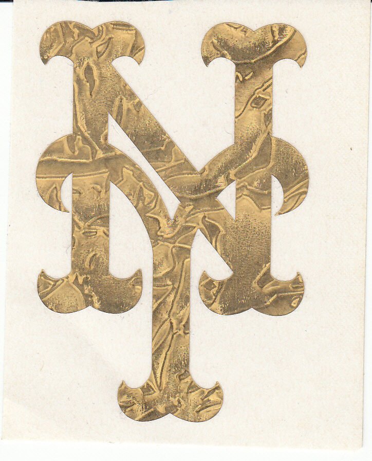 GOLD LEAF New York Mets 2 inch fire helmet decal sticker RTIC