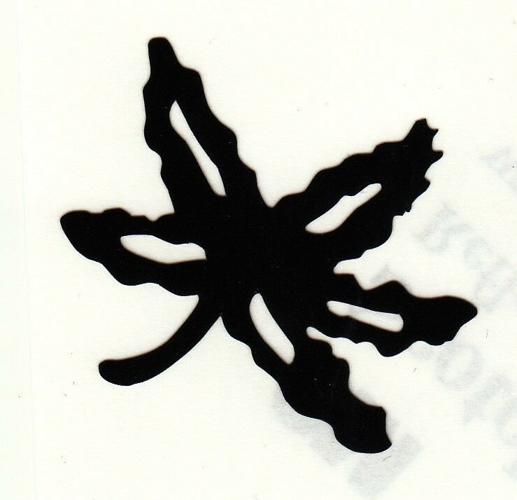 Reflective Black Ohio State Buckeye leaf 2 inch fire motorcycle helmet decal