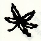 Reflective Black Ohio State Buckeye leaf 2 inch fire motorcycle helmet decal