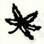 Reflective Black Ohio State Buckeye leaf 2 inch fire motorcycle helmet decal