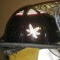 Reflective Black Ohio State Buckeye leaf 2 inch fire motorcycle helmet decal