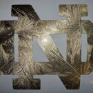 Gold Leaf Notre Dame Fighting Irish helmet window decal sticker up to 12 inches