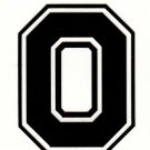 Reflective Black Ohio State Buckeye Block O 2 inch fire motorcycle helmet decal