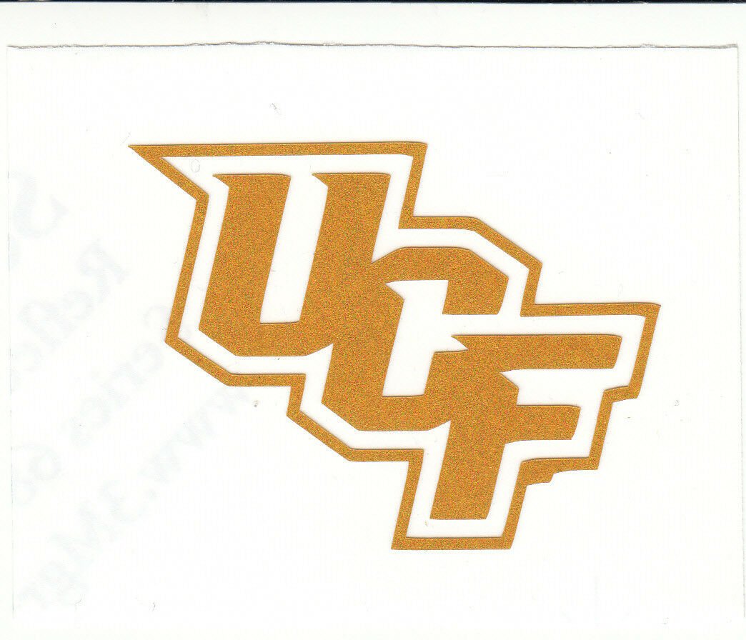 REFLECTIVE Gold UCF Knights 2.5 inch fire helmet hard hat decal sticker